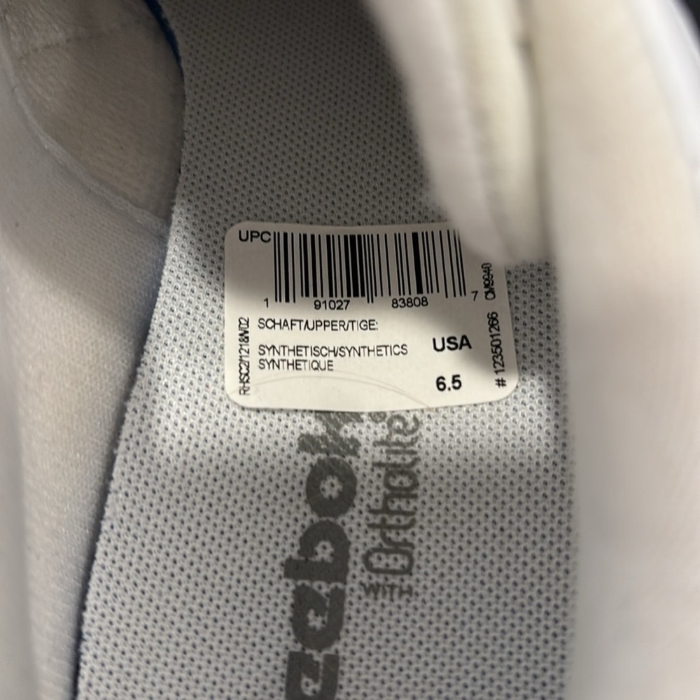 Reebok Classic White Sneakers with Ortholite Size 6.5 NEW - Picture 7 of 12